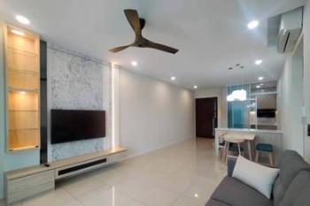 Ruang tamu & makan – Kondominium di Queens Residences Q2, Bayan Lepas, foto 2
