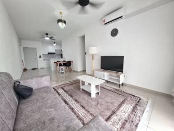 Ruang tamu & makan – Kondominium di Residensi Dutamas Dahlia, Segambut, foto 1